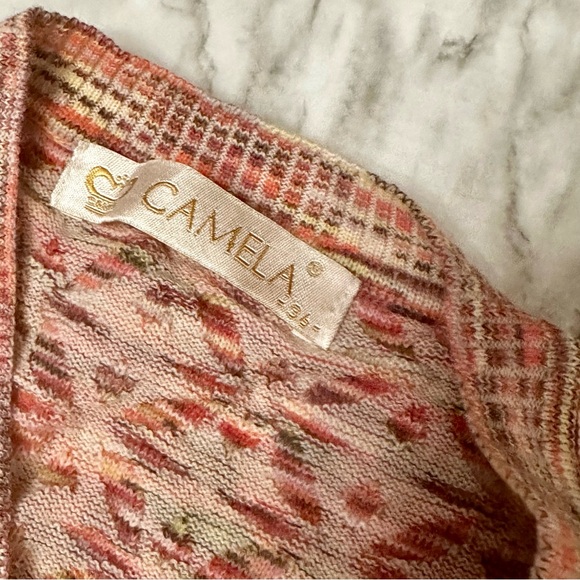 Vtg Camela Pink Wool Blend Button Down Cardigan Sz 36 English Countryside Granny - Picture 9 of 12